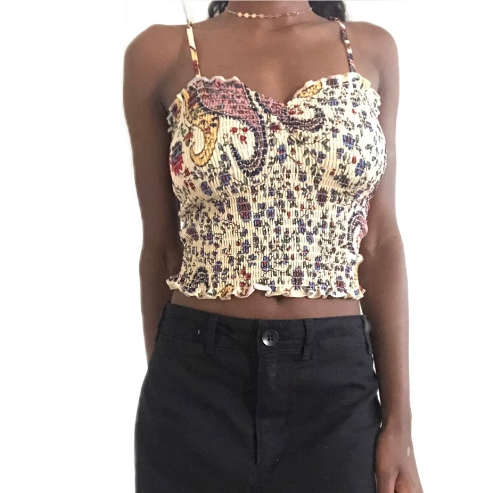 Paisley Shirred Top